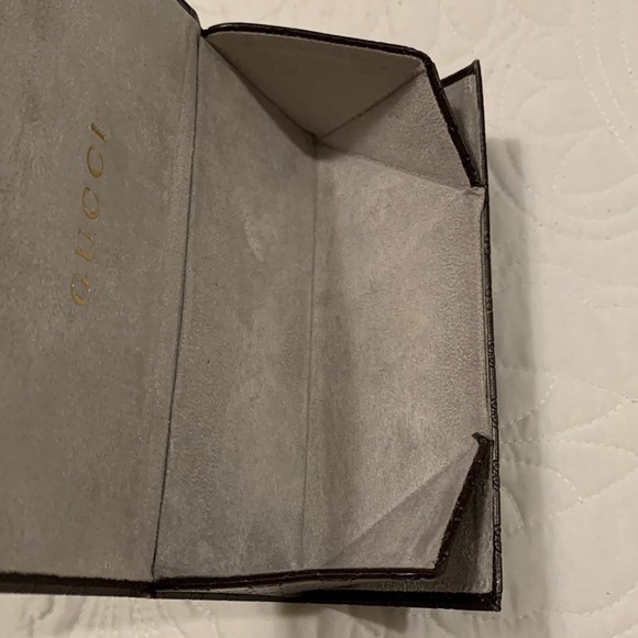 GUCCI Monogram Chocolate Leather GG Sunglasses Case Foldable MADE IN ITALY - Picture 9 of 13